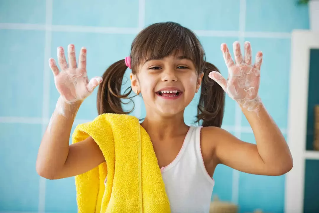 washing hands to prevent worm infection